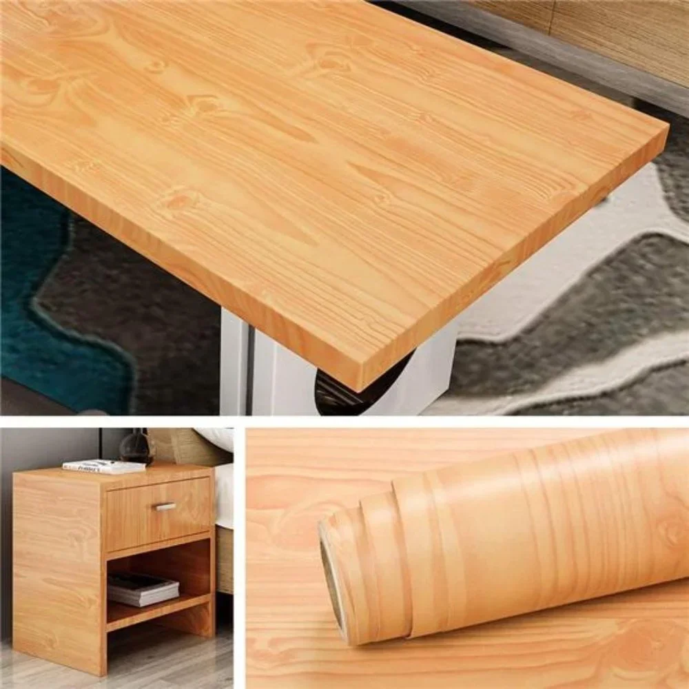 Removable Wallpaper Stick and Peel Wood Paper Self Adhesive 15.8x78.8 Inch